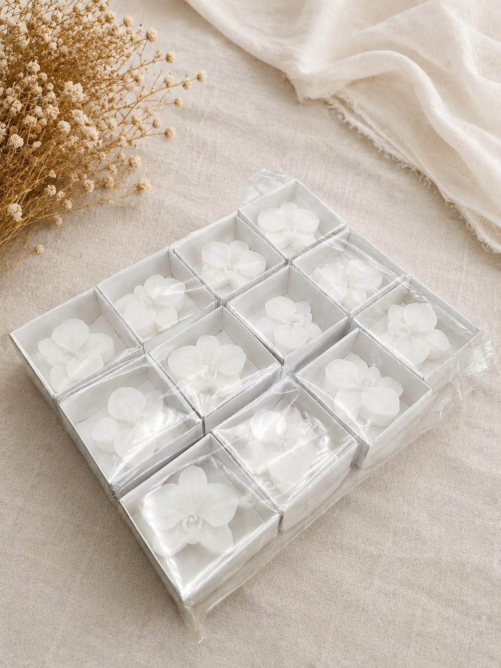 Orkide Çiçek Mum (12'li Paket)