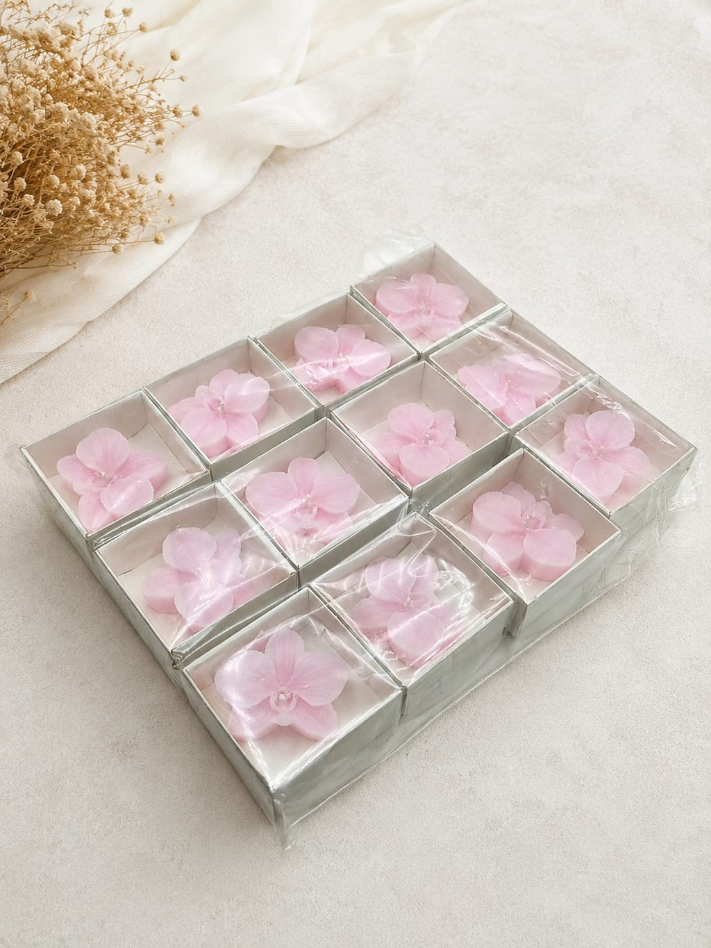 Orkide Çiçek Mum (12'li Paket)